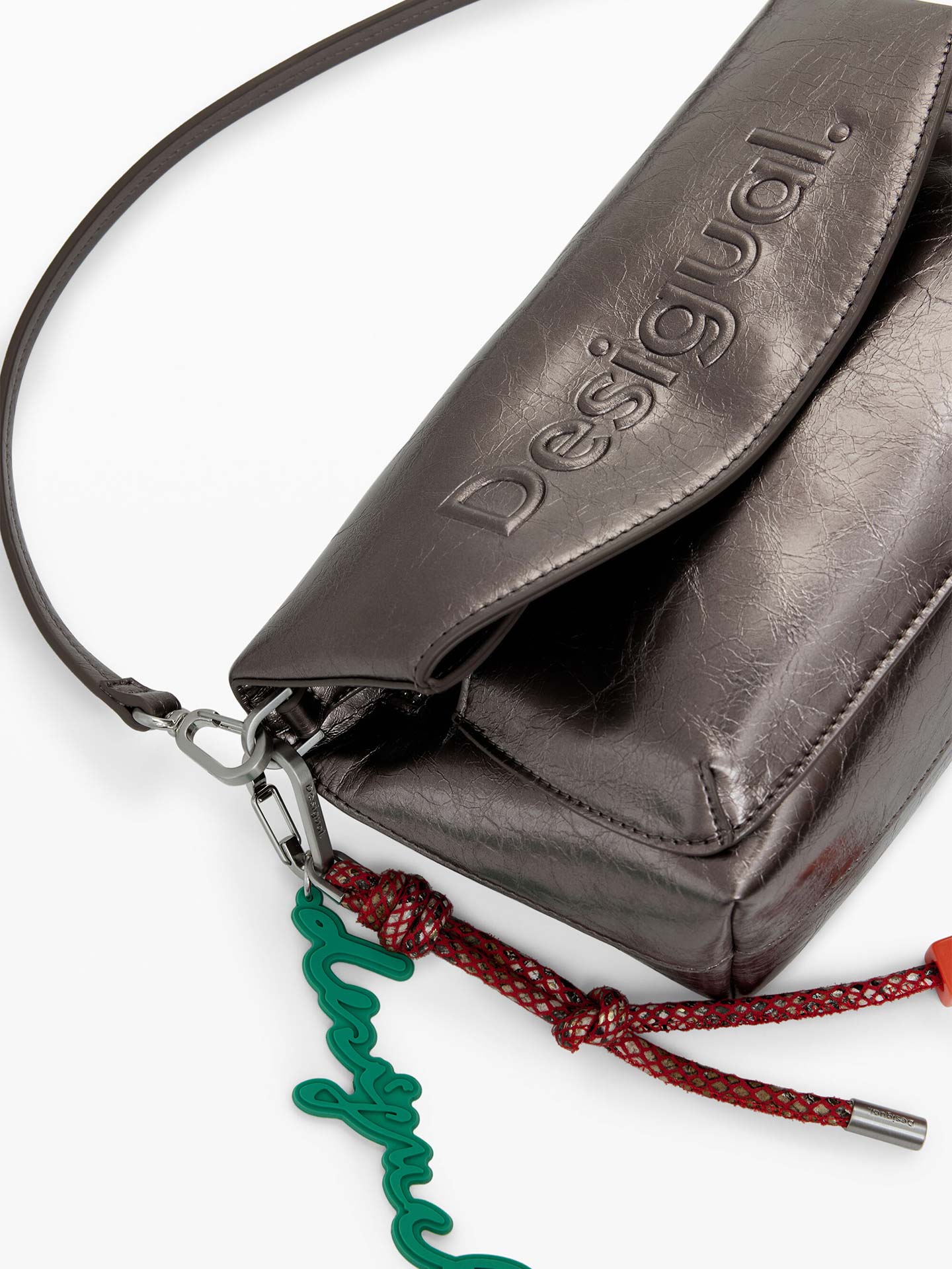 Mala de Ombro com Efeito Metalizado