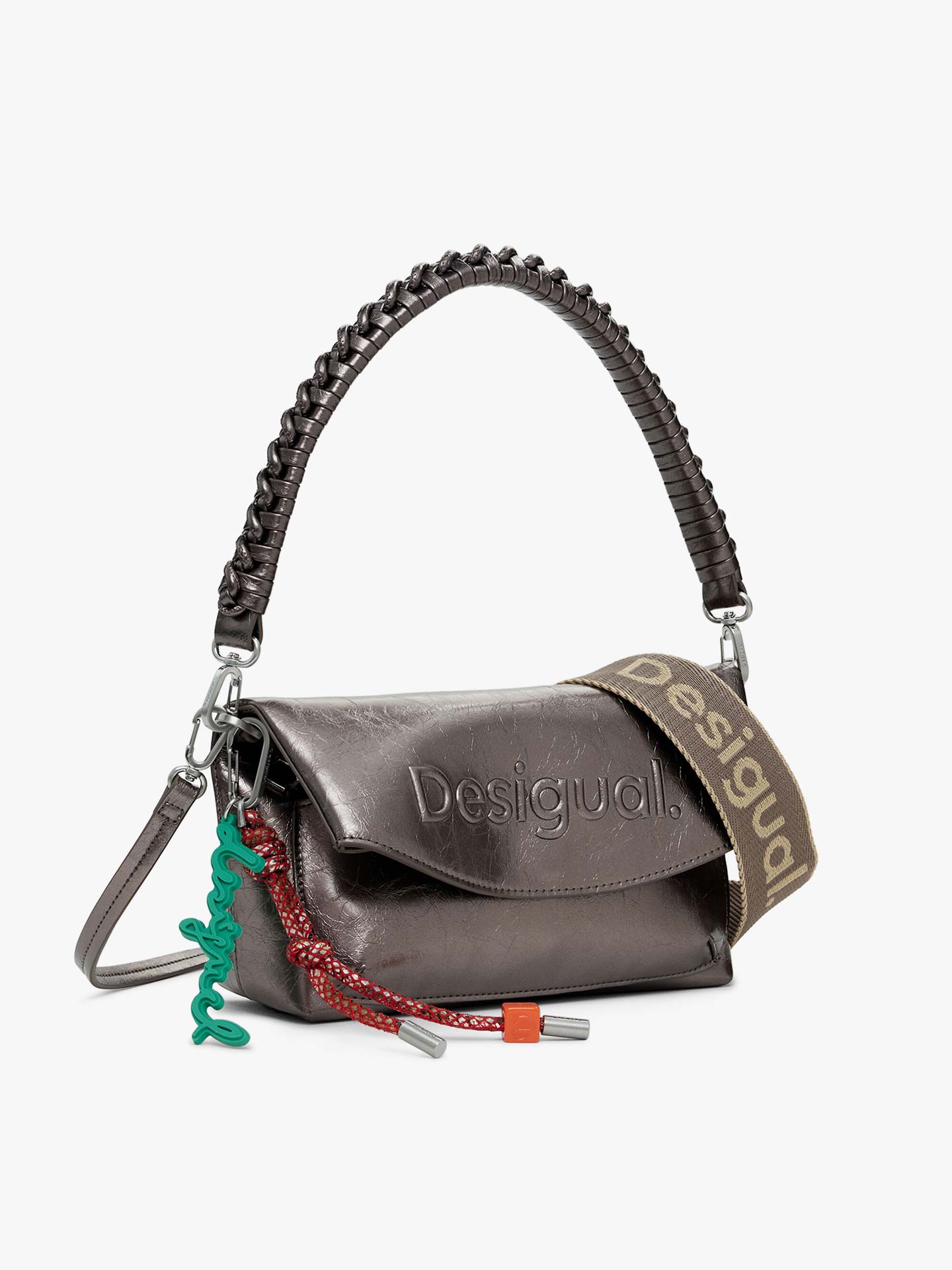 Mala de Ombro com Efeito Metalizado