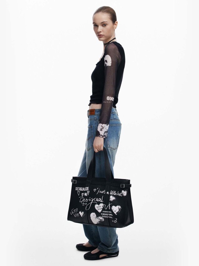 Shopping Bag com Estampado Arty