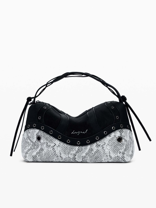 Mala de M�o com Tachas e Padr�o Cobra