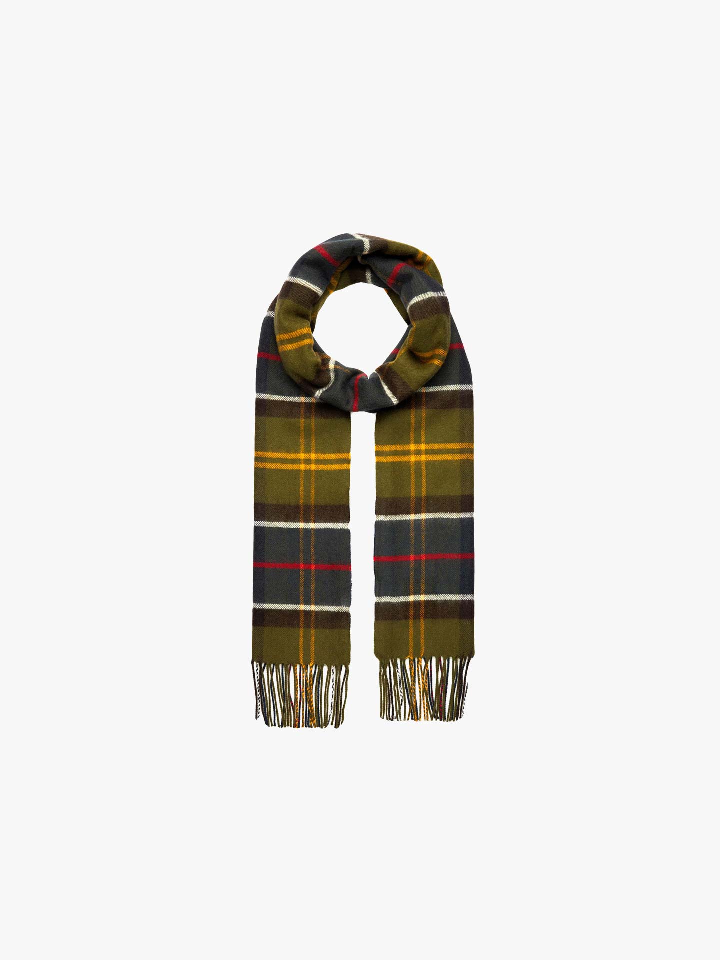 Cachecol em Lã Tartan com Franjas