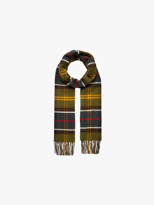 Cachecol em L Tartan com Franjas