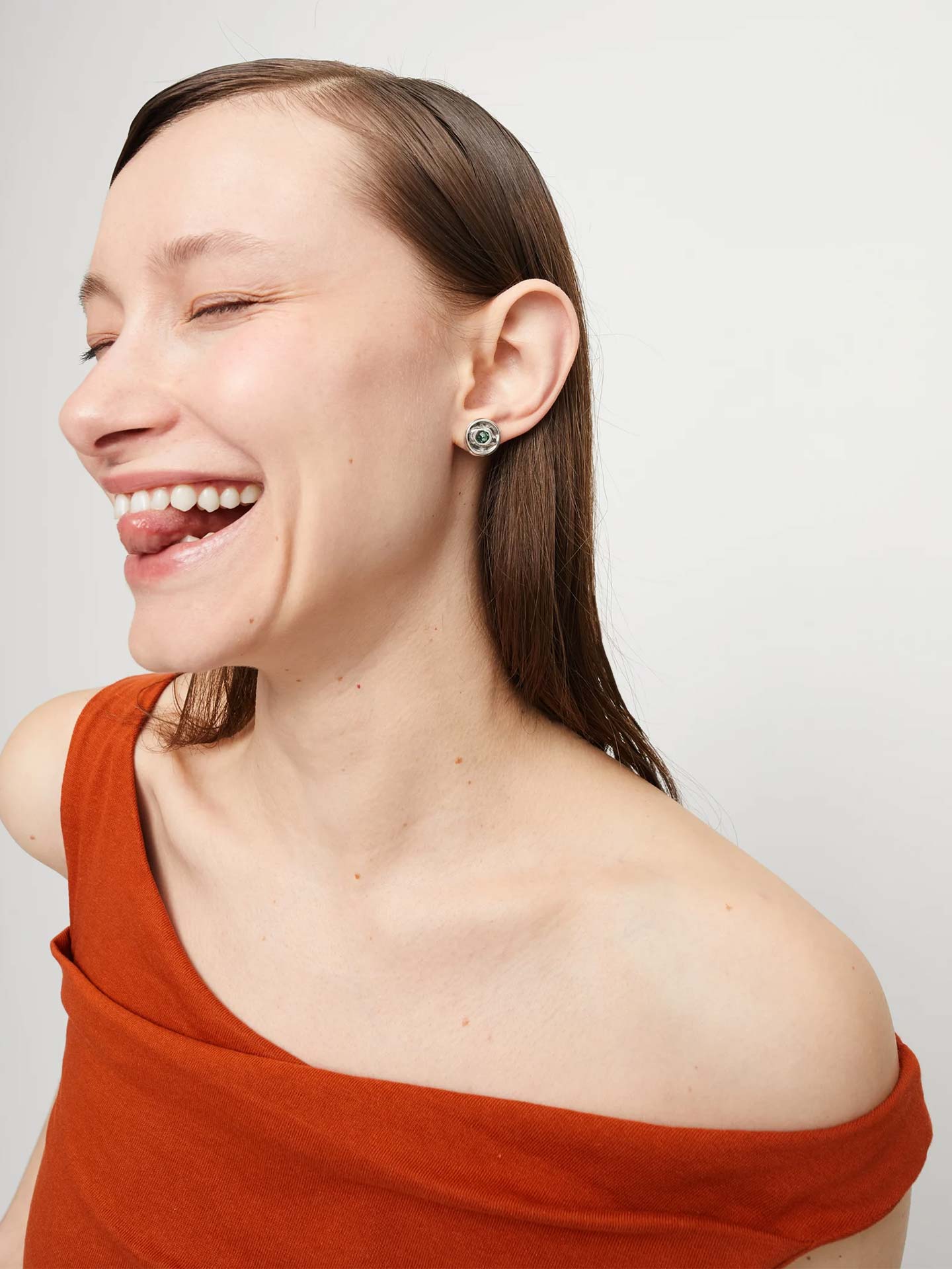 Brincos com Cristal Verde