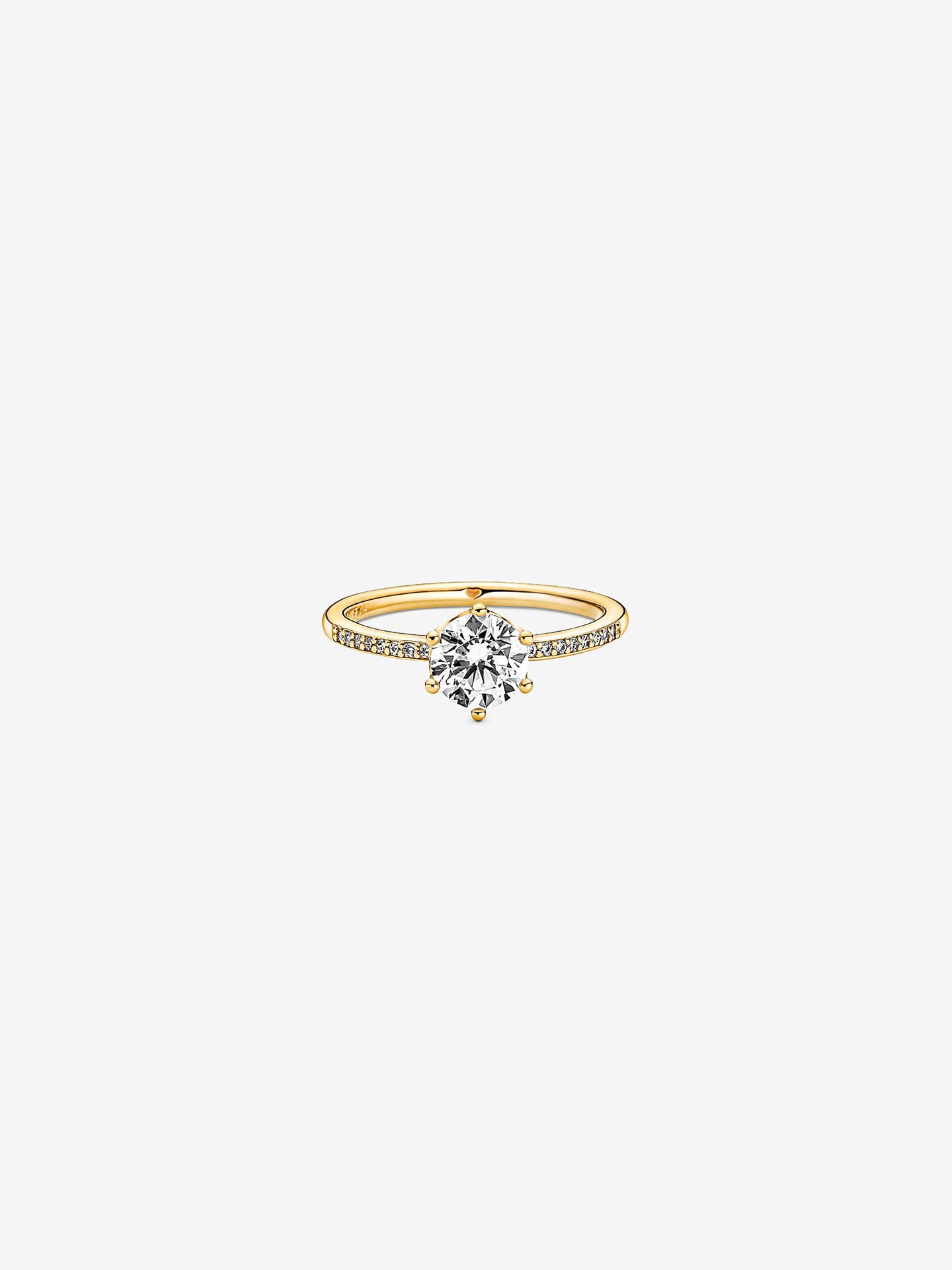 Anel Clear Sparkling Crown Solitaire