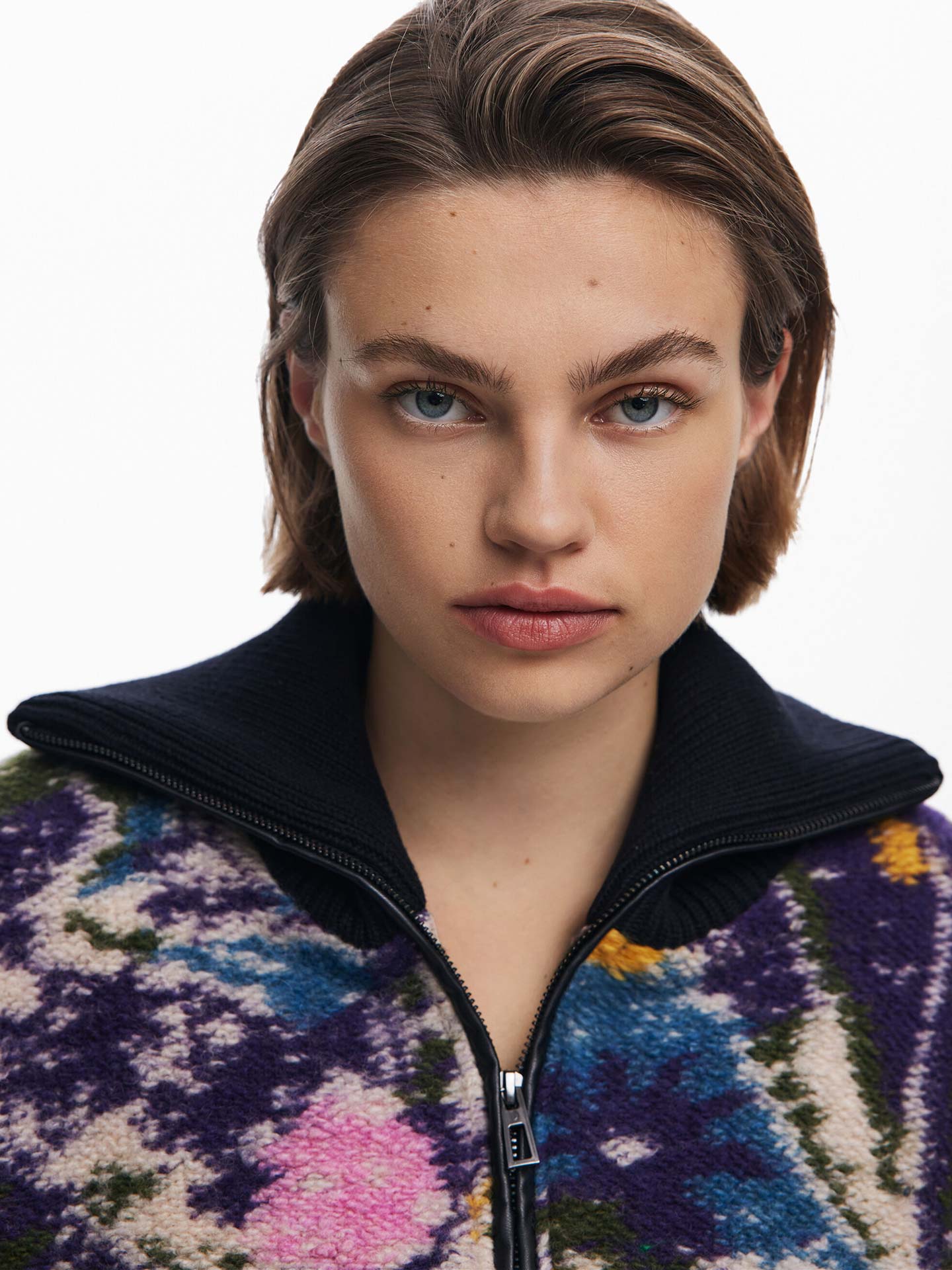 Casaco Bomber Curto com Padrão