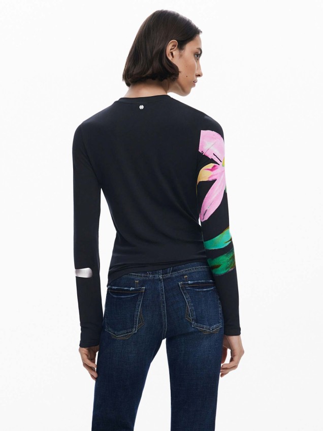 Camisola com Padrão Floral Aguarela