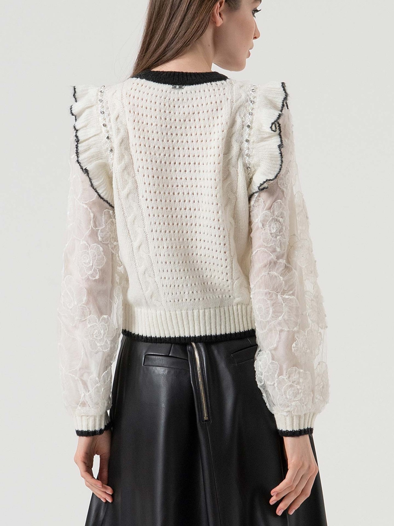 Camisola de malha combinada