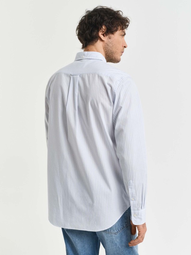 Camisa Regular Fit Striped Poplin