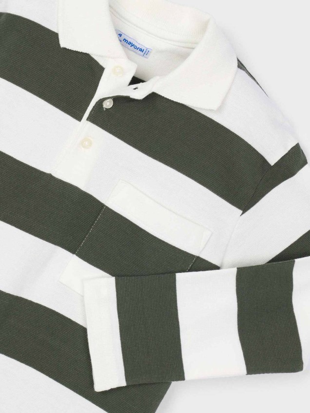 Polo de Manga Comprida às Riscas para