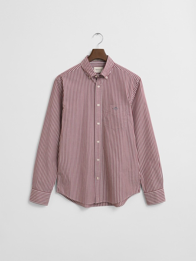 Camisa Regular Fit Striped Poplin