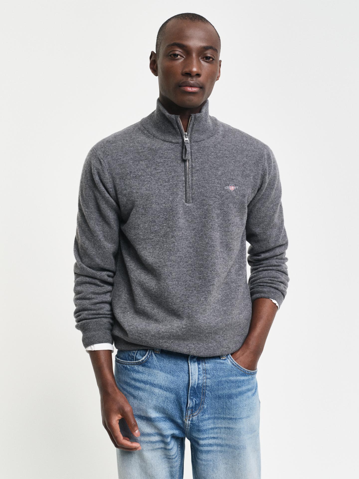 Camisola de Lã com Meio Fecho