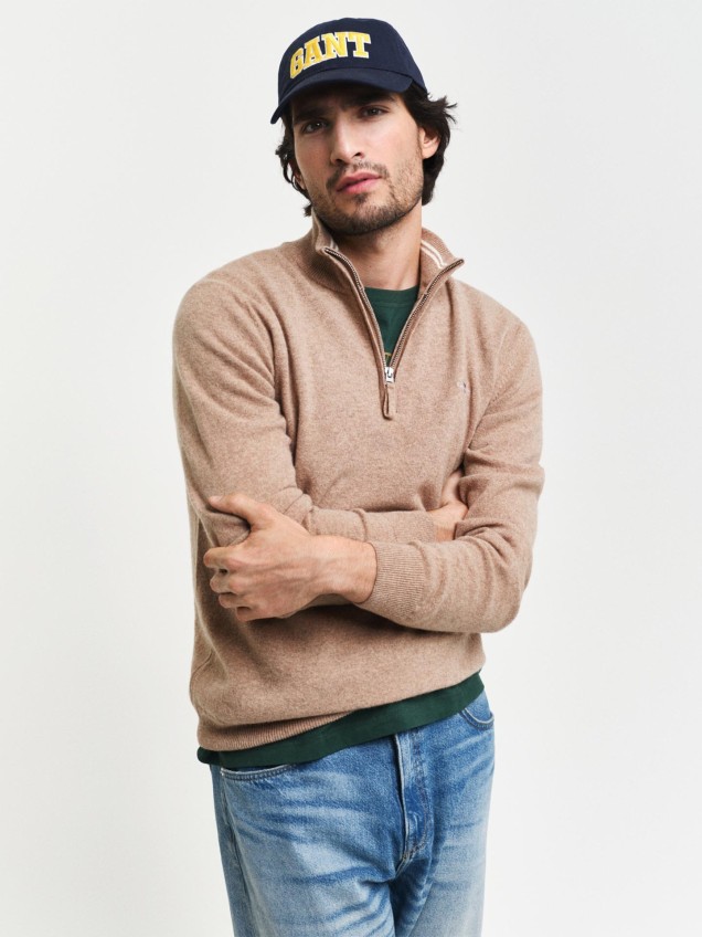 Camisola de Lã com Meio Fecho