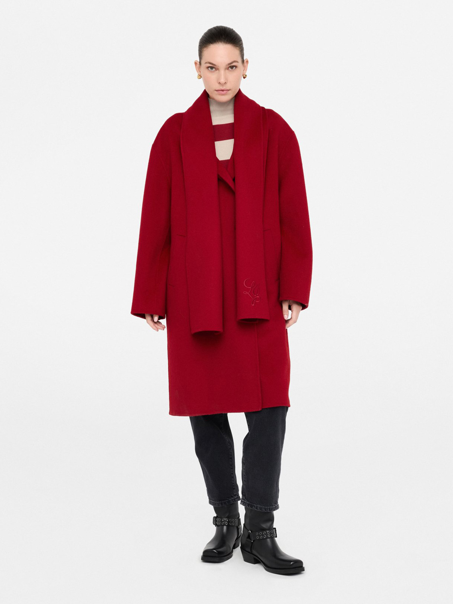 Casaco Comprido com Cachecol