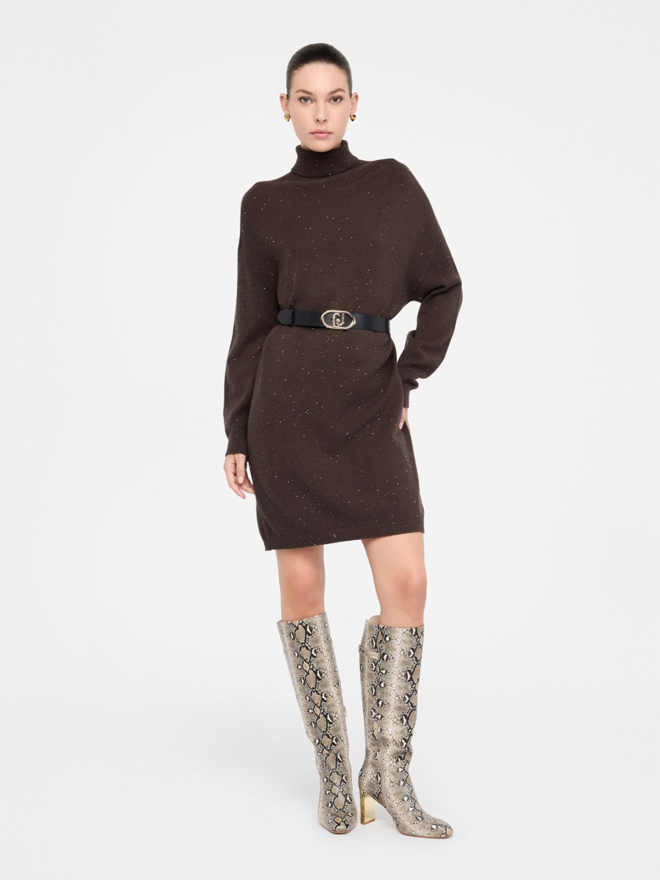 Vestido de Malha com Micro Lantejoulas