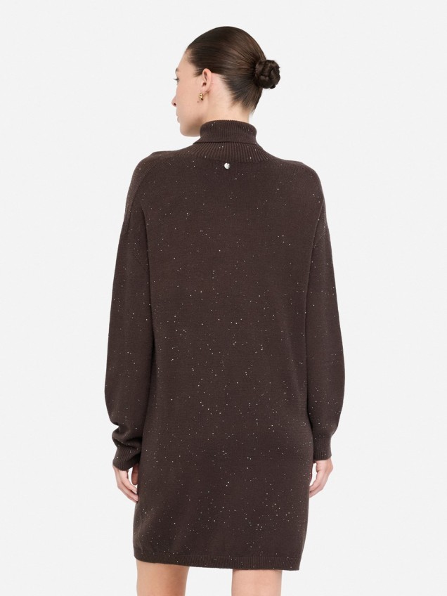 Vestido de Malha com Micro Lantejoulas