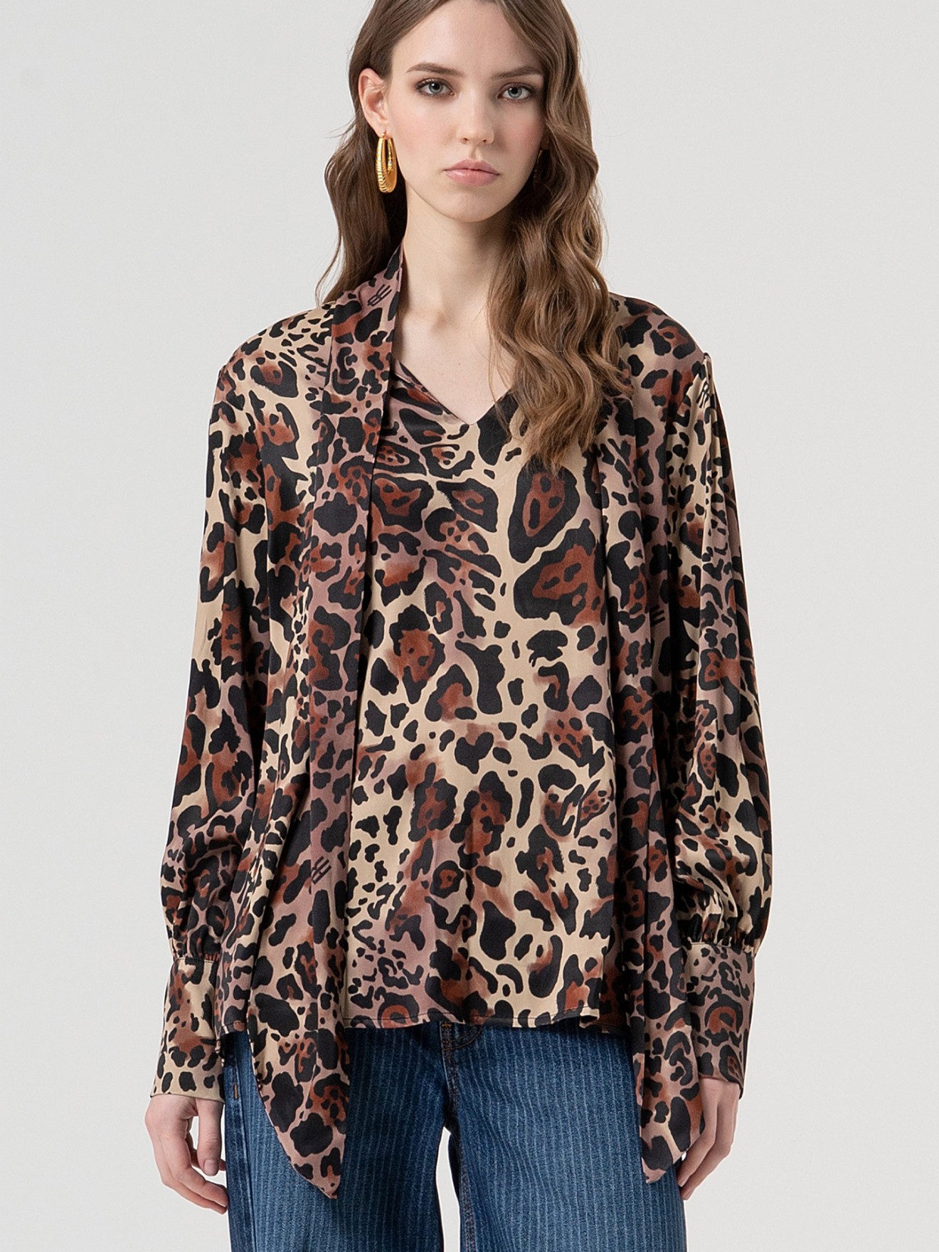 Blusa Animal Print com Lao