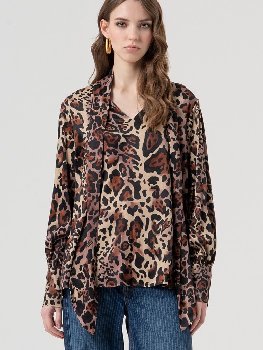Blusa Animal Print com Lao