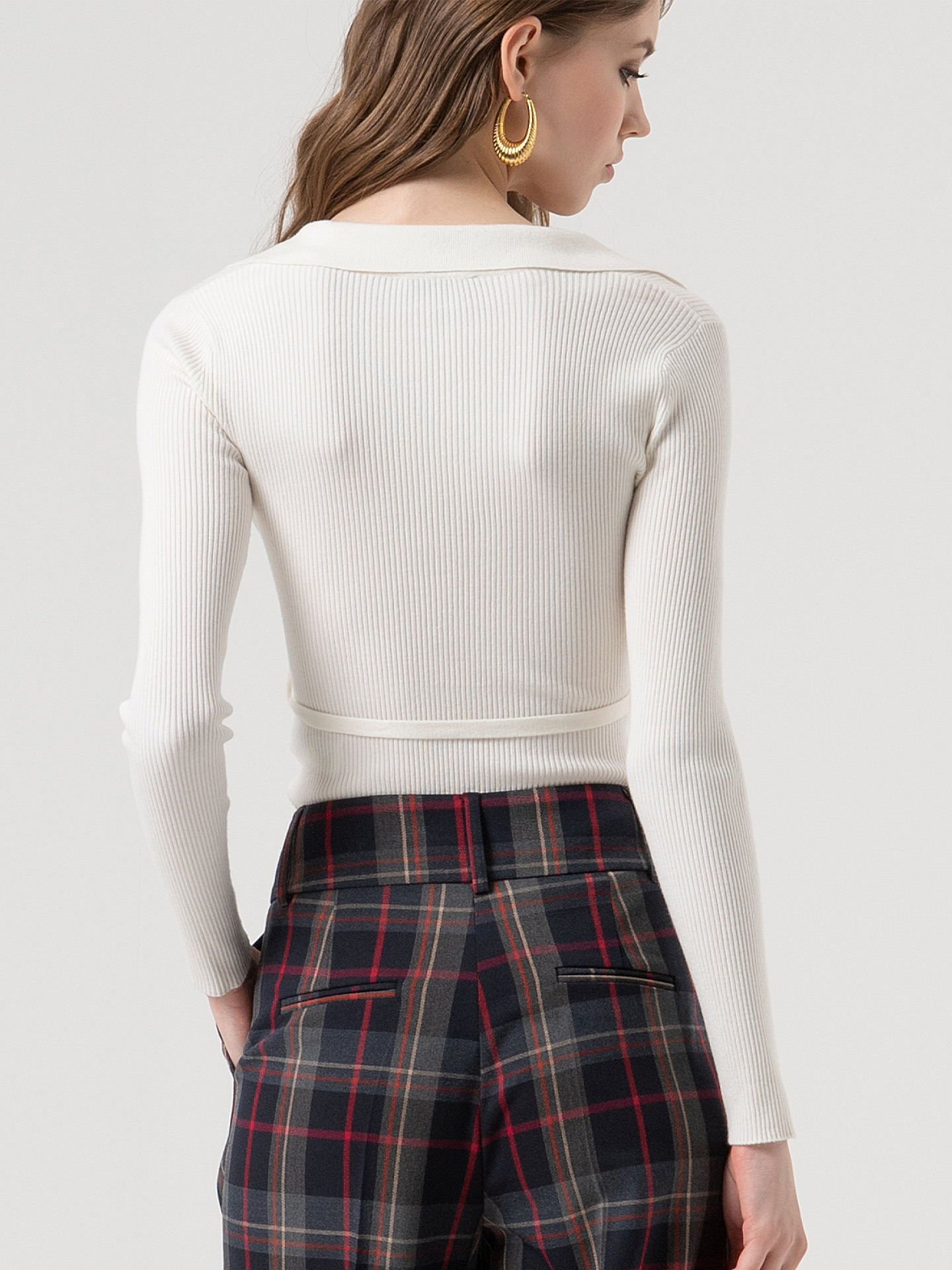 Body de Malha Canelada com Botões