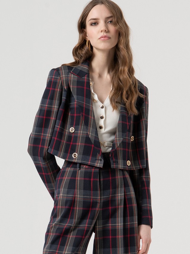 Blazer Cropped Padro Tartan