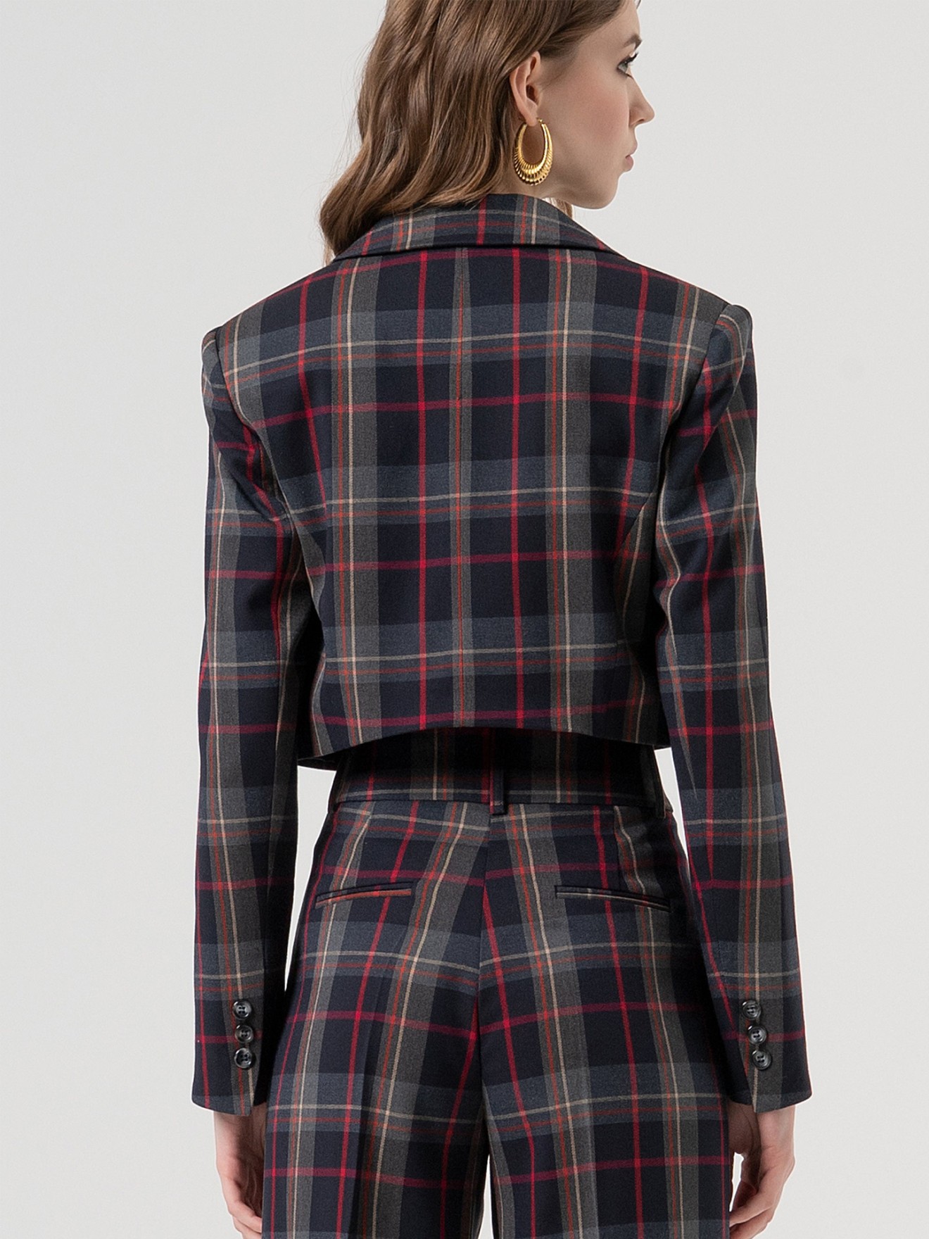 Blazer Cropped Padr�o Tartan