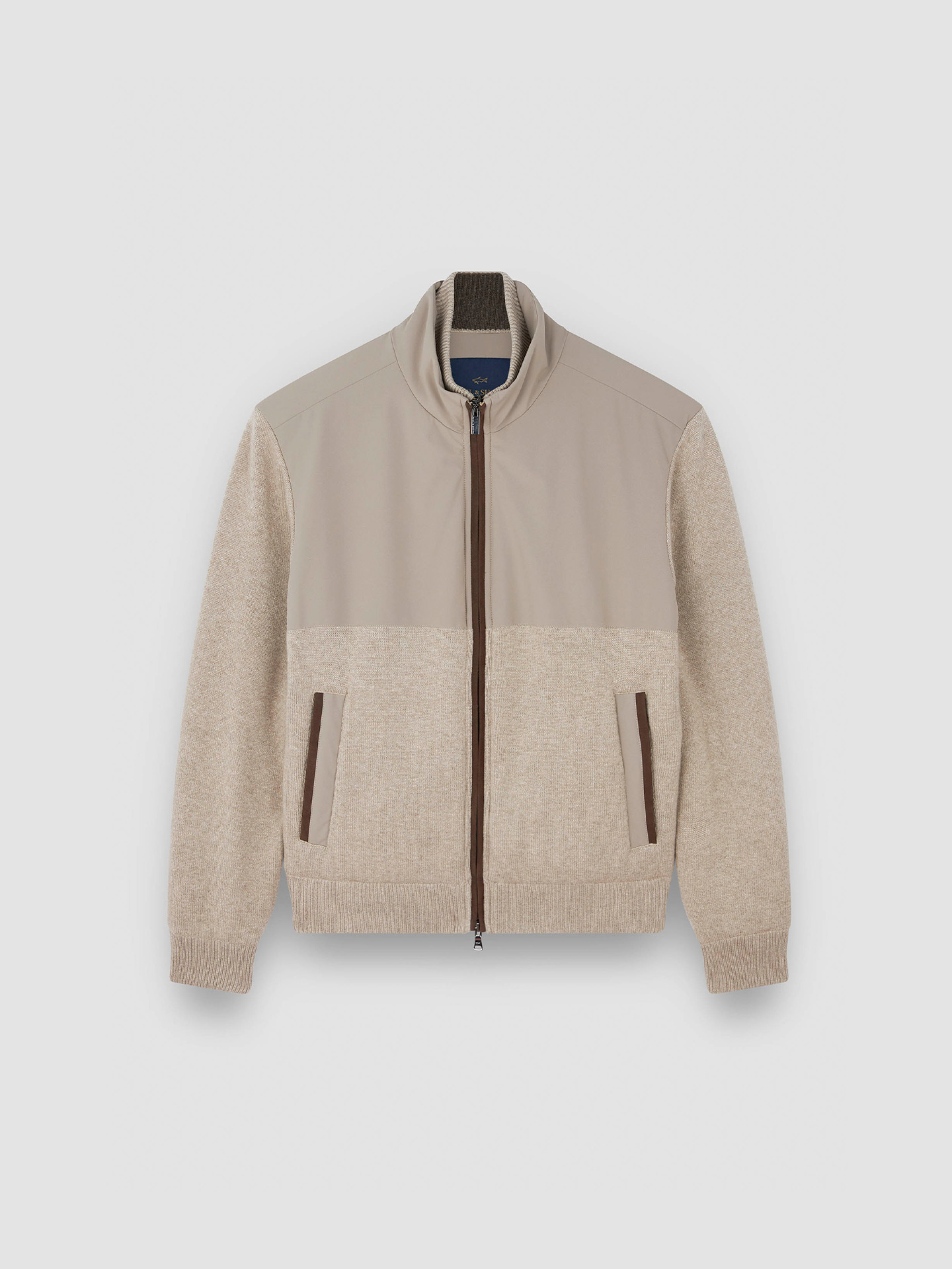 Blusão Combinado com Gola Alta