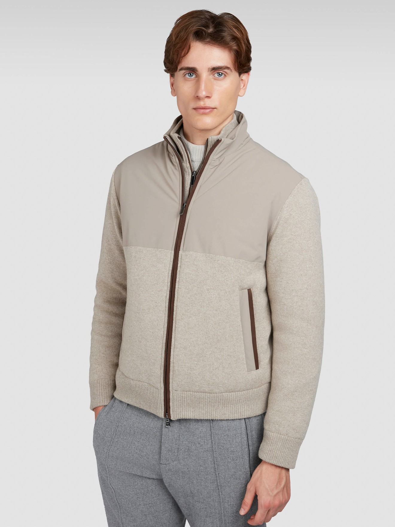 Bluso Combinado com Gola Alta