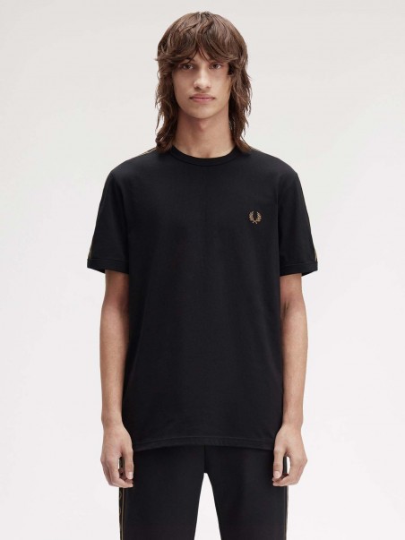 T-shirt Ringer com Fita Contrastante