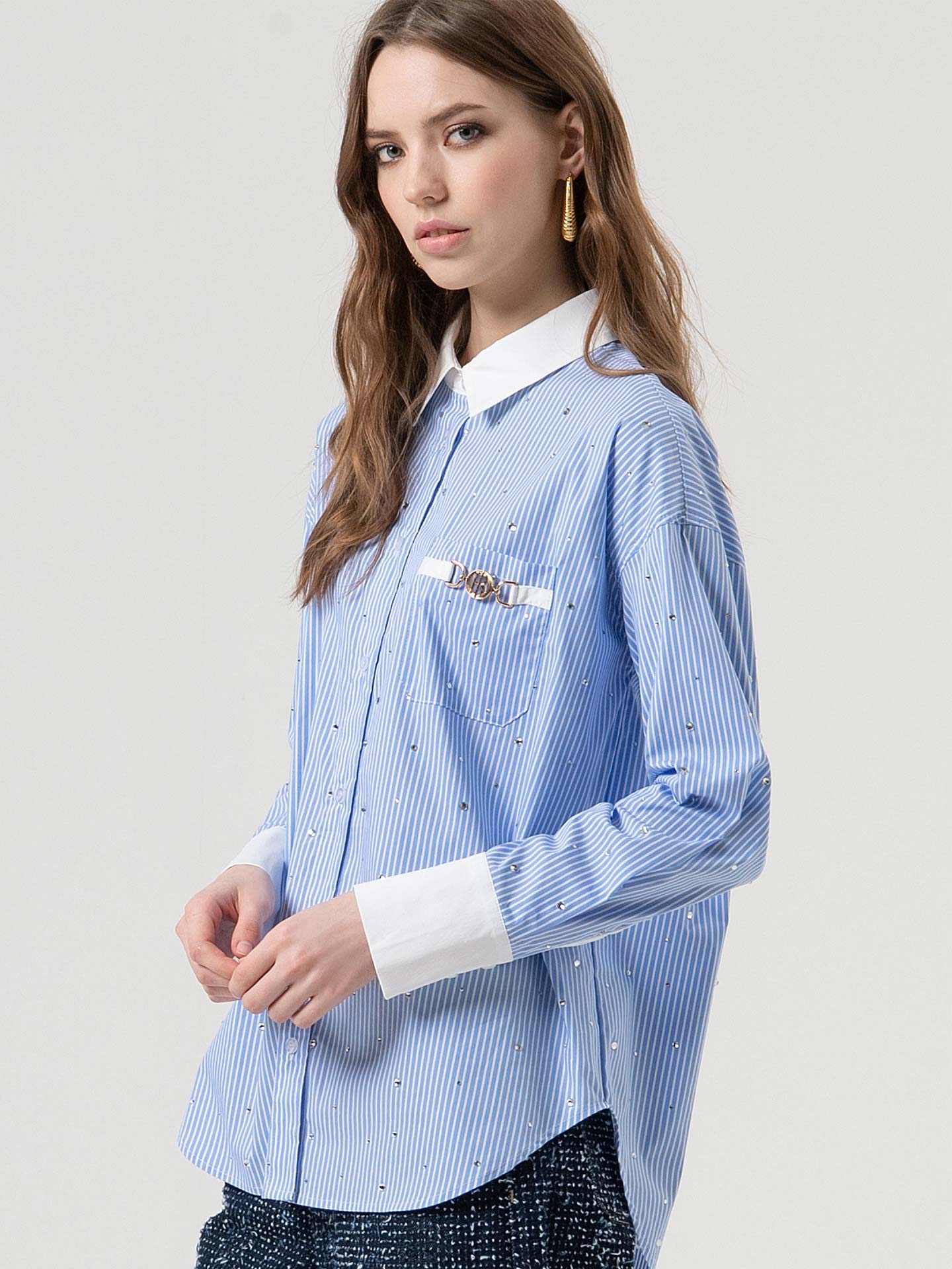 Camisa Oversized às Riscas