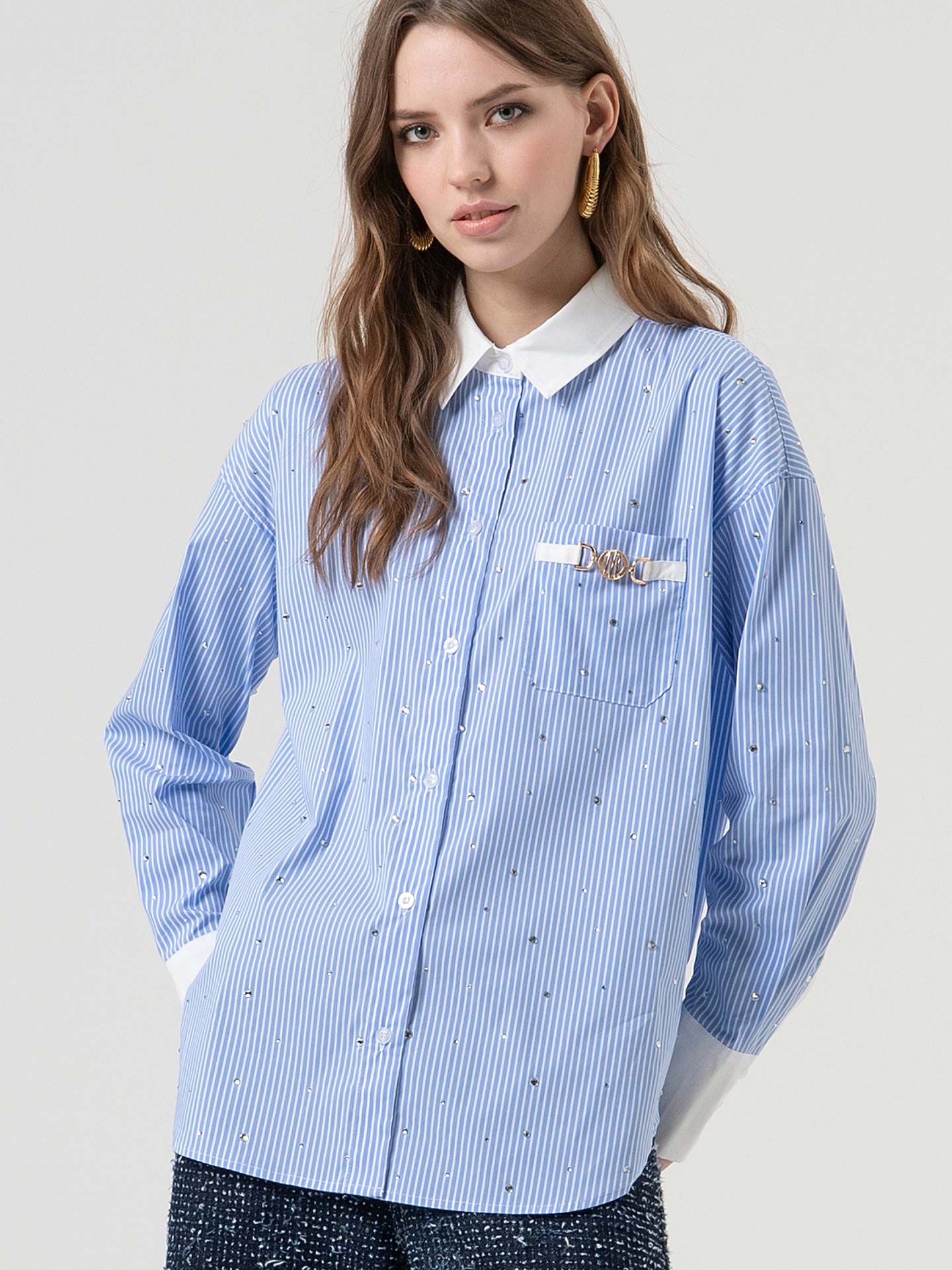 Camisa Oversized às Riscas
