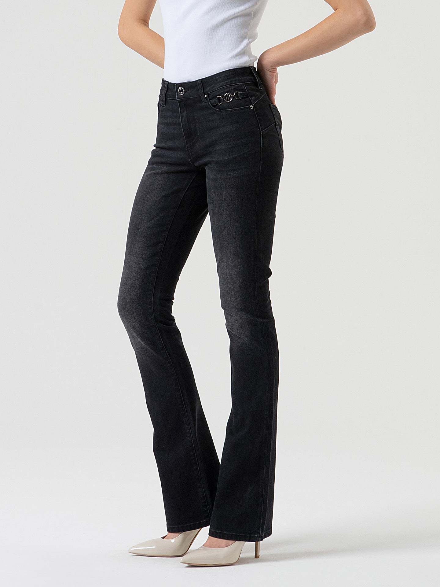 Calças de Ganga Bootcut Efeito Push-up