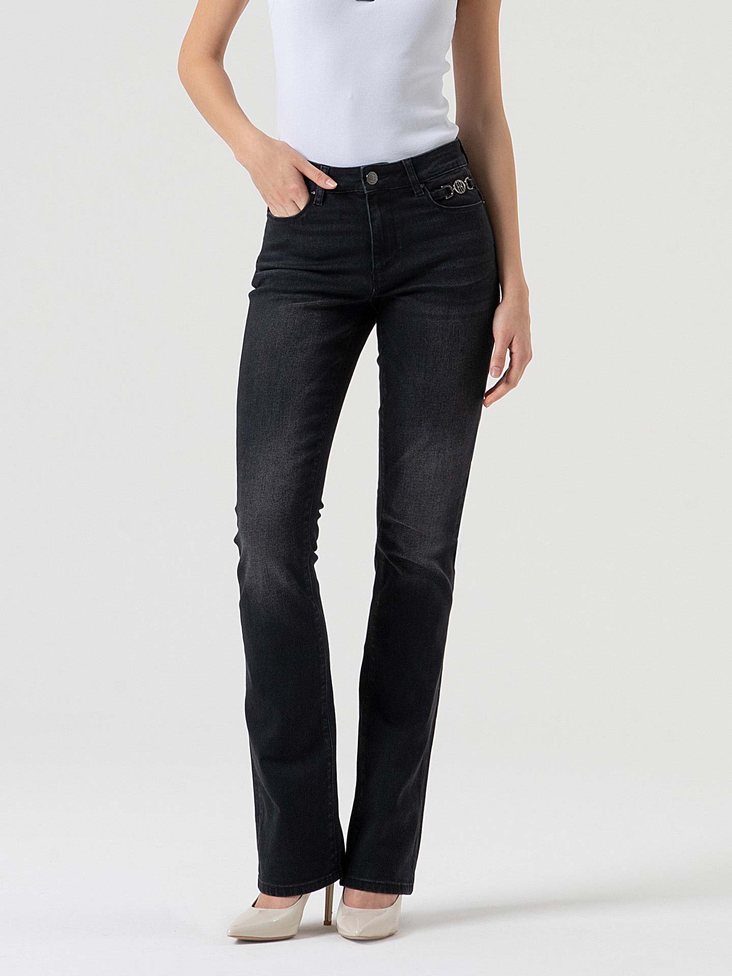 Calças de Ganga Bootcut Efeito Push-up