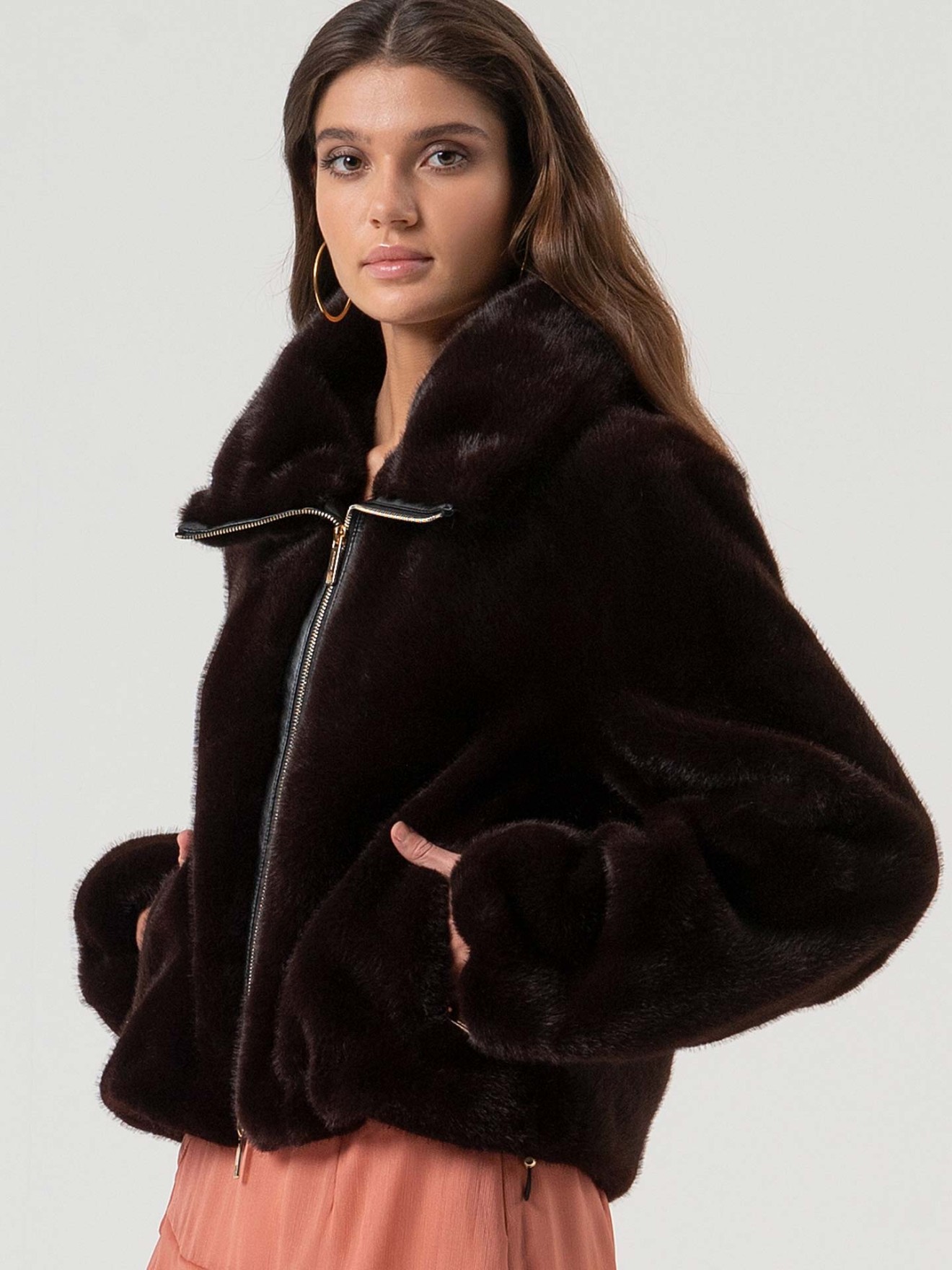 Casaco de Pelo Sinttico Oversized