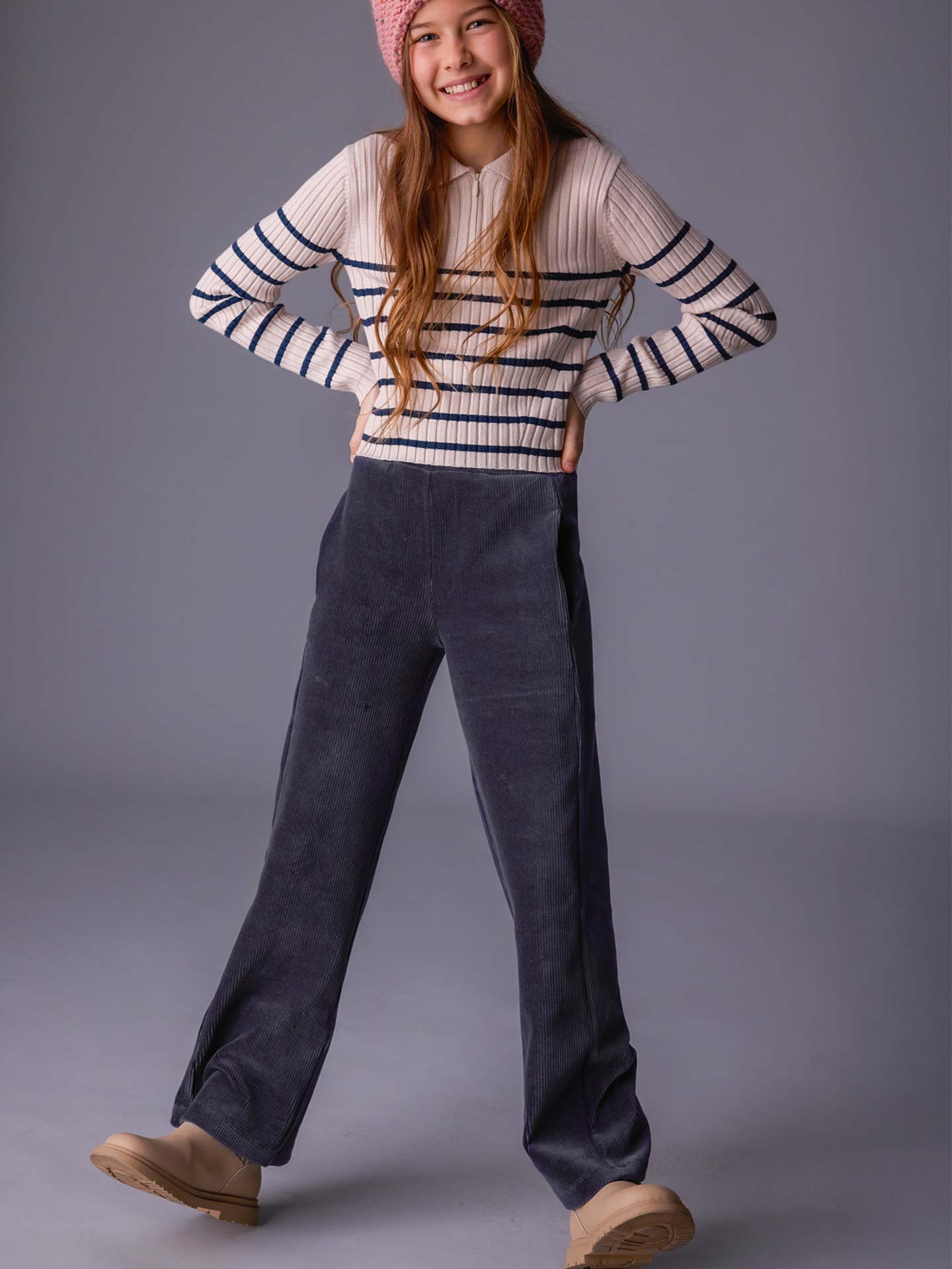 Calças de Bombazina Flared