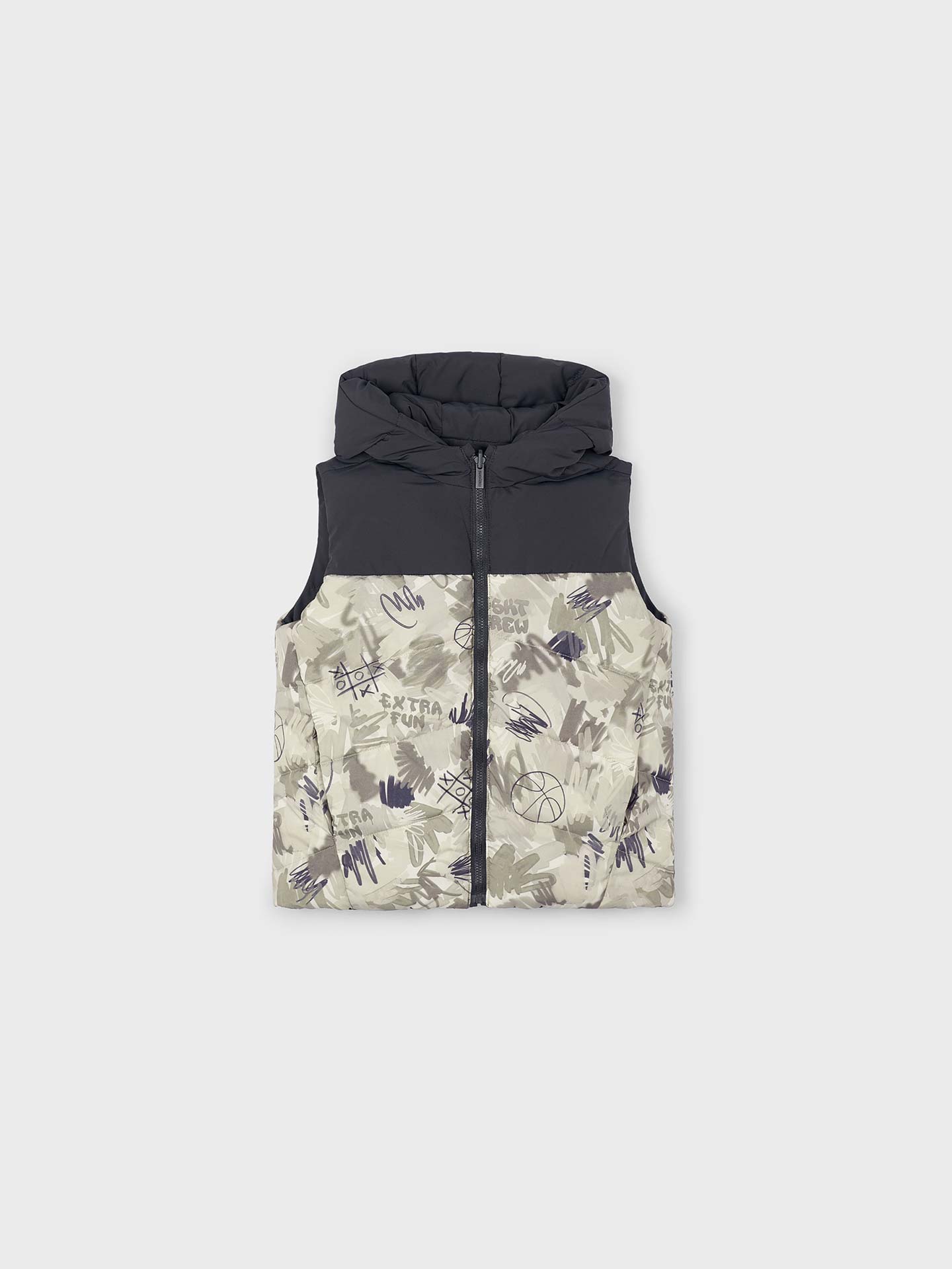 Colete Reversível Acolchoado com Capuz