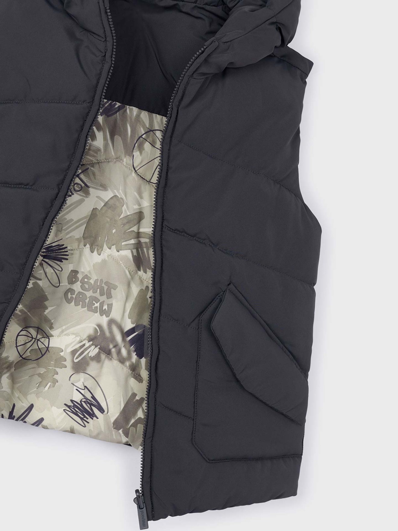 Colete Reversvel Acolchoado com Capuz