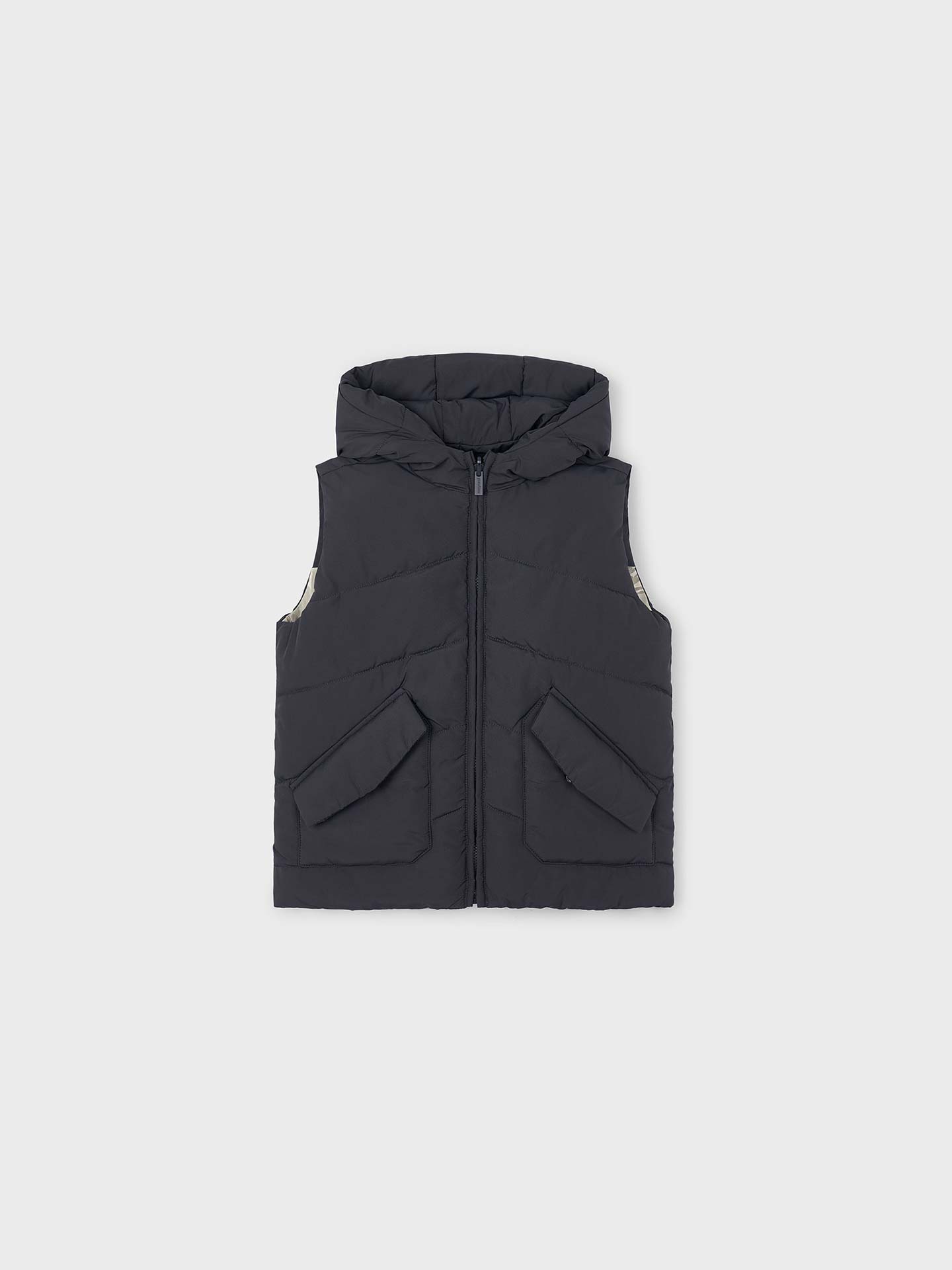 Colete Reversível Acolchoado com Capuz