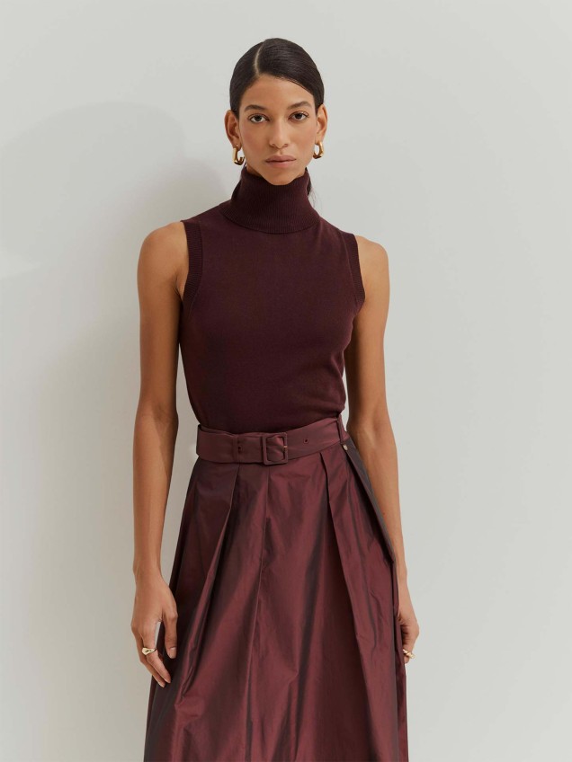 Saia Midi com Pregas