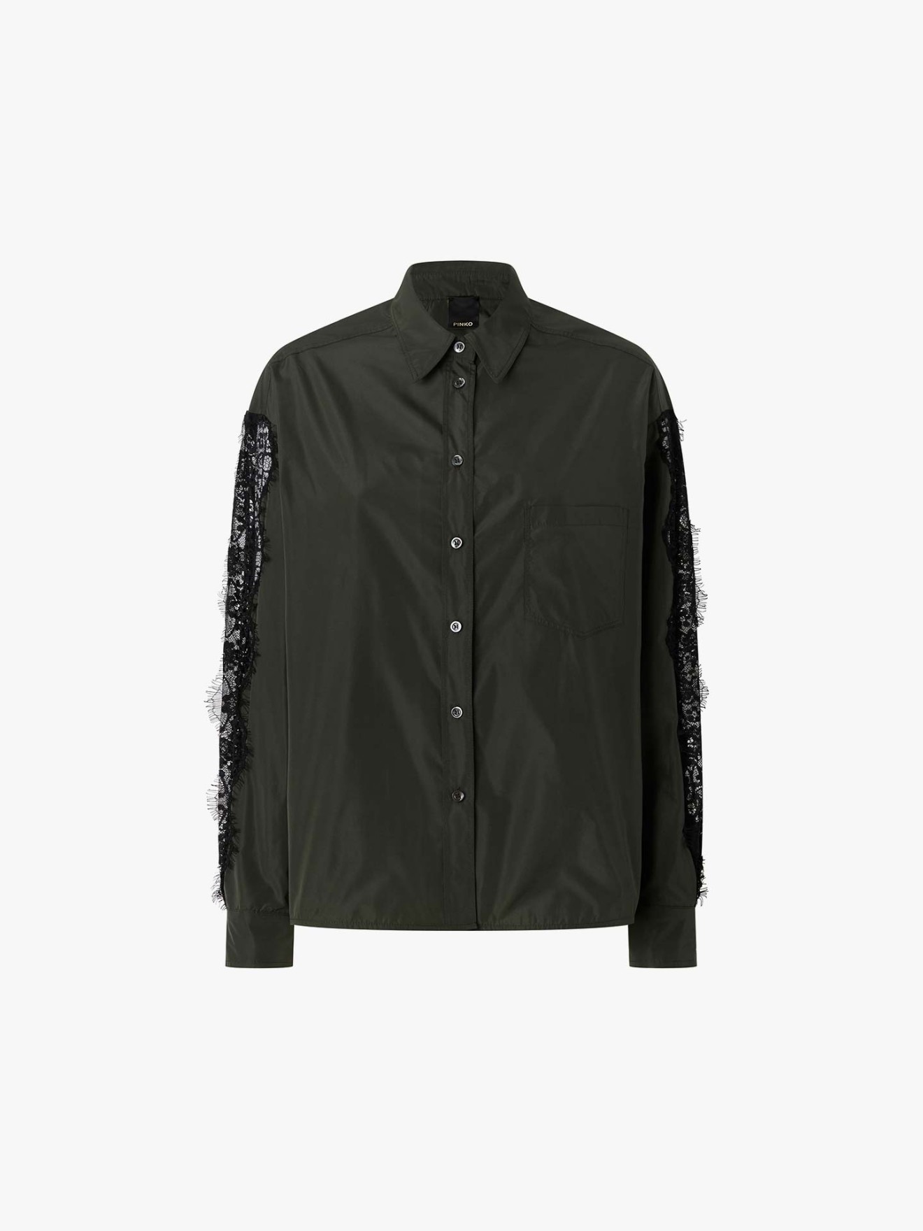 Camisa com Inseres de Renda nas Mangas