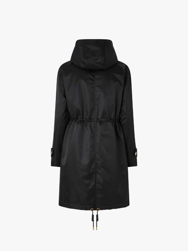 Parka Acolchoada Comprida com Capuz