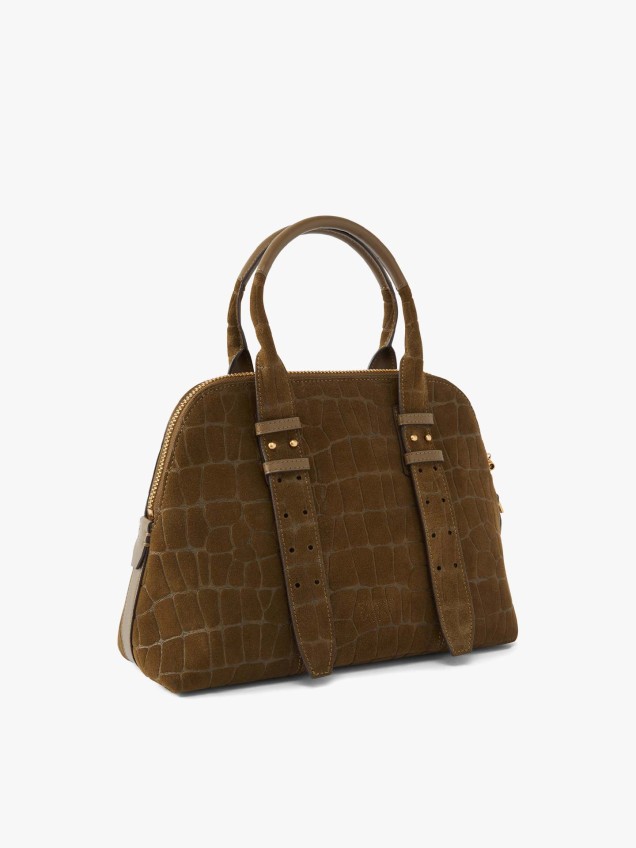 Mala Bowling Pequena com Padrão Crocodilo