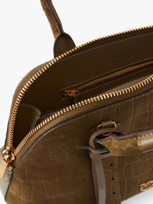 Mala Bowling Pequena com Padrão Crocodilo