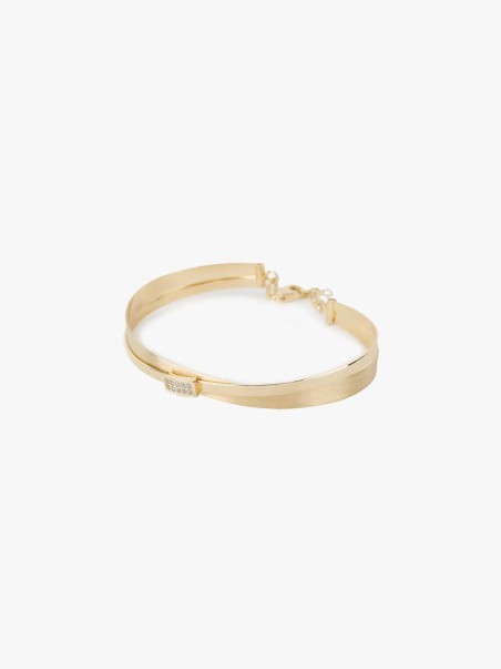 Pulseira Cruzada com Zircnias Cravejadas