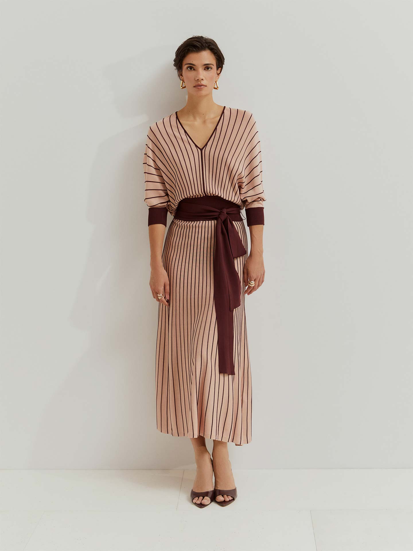 Vestido Midi Evasé em Malha