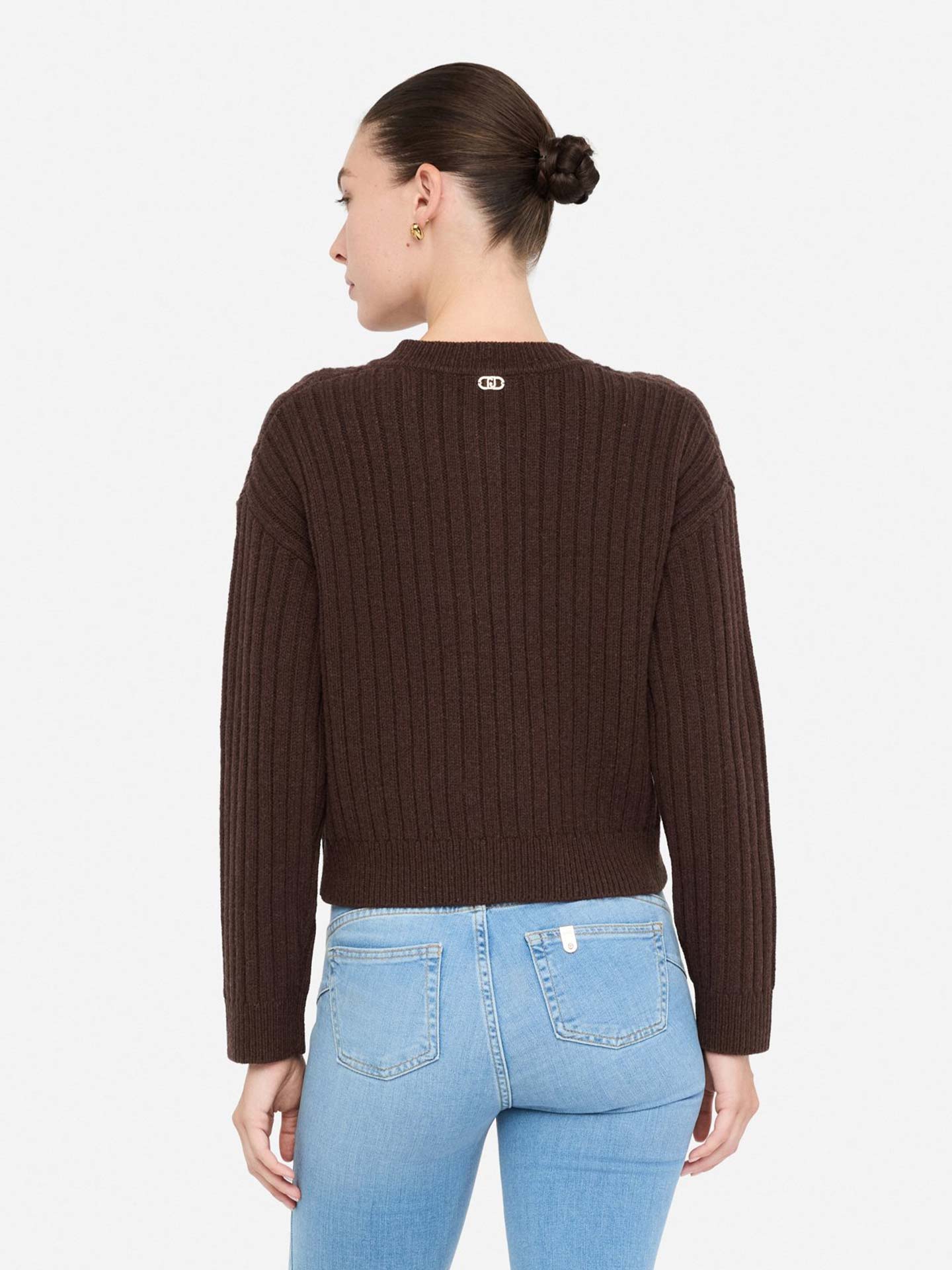 Casaco de Malha Curto em Lã