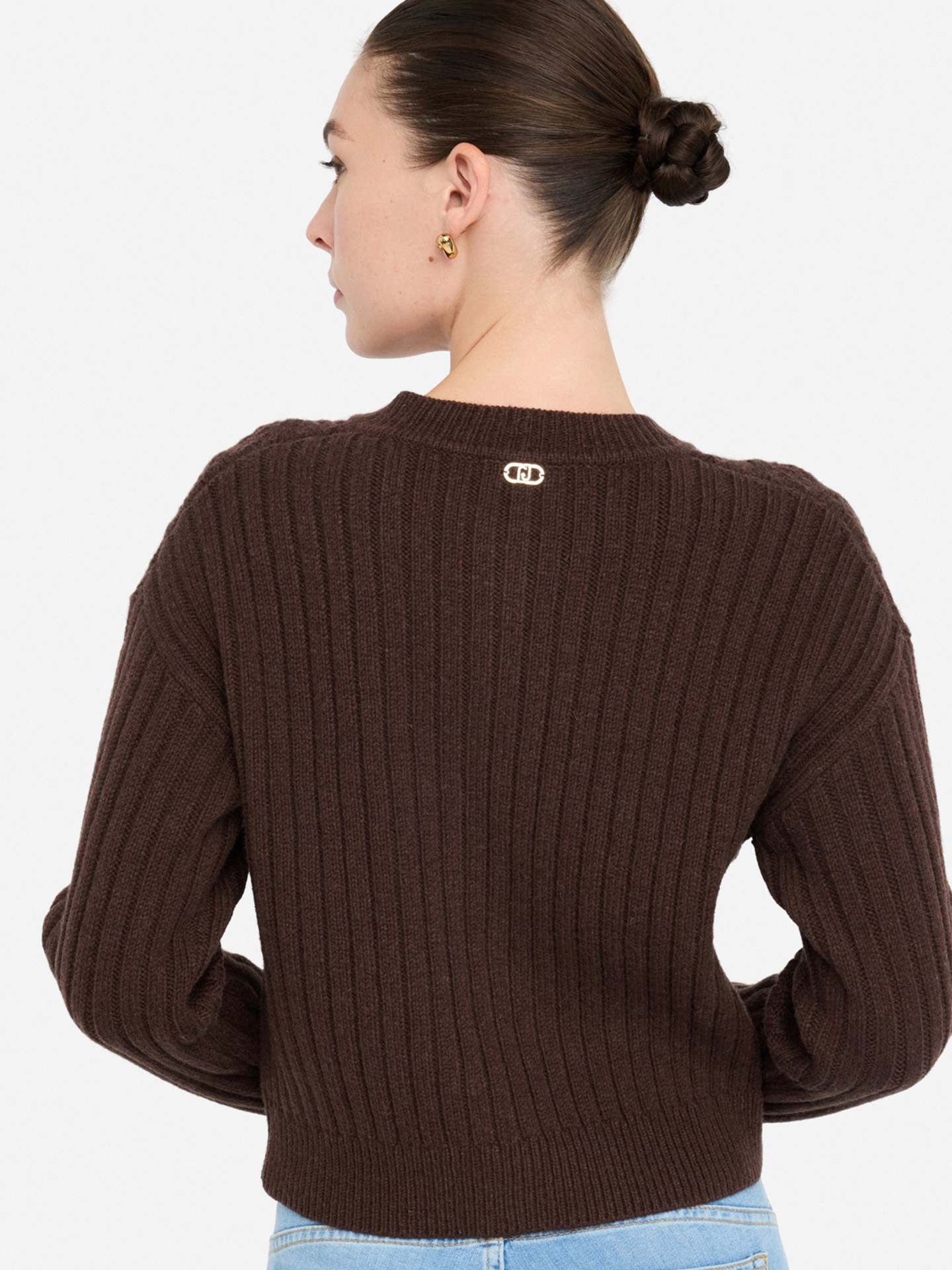 Casaco de Malha Curto em Lã