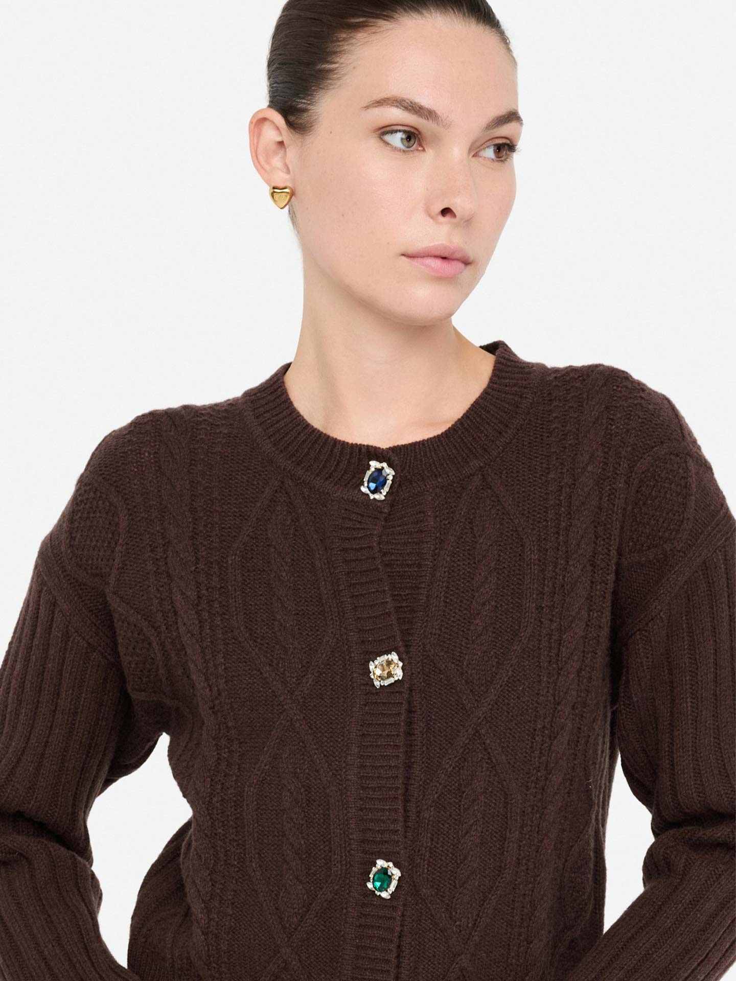 Casaco de Malha Curto em Lã