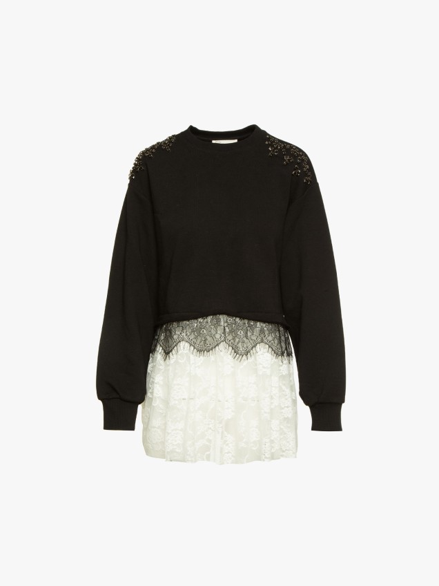 Sweatshirt com Renda