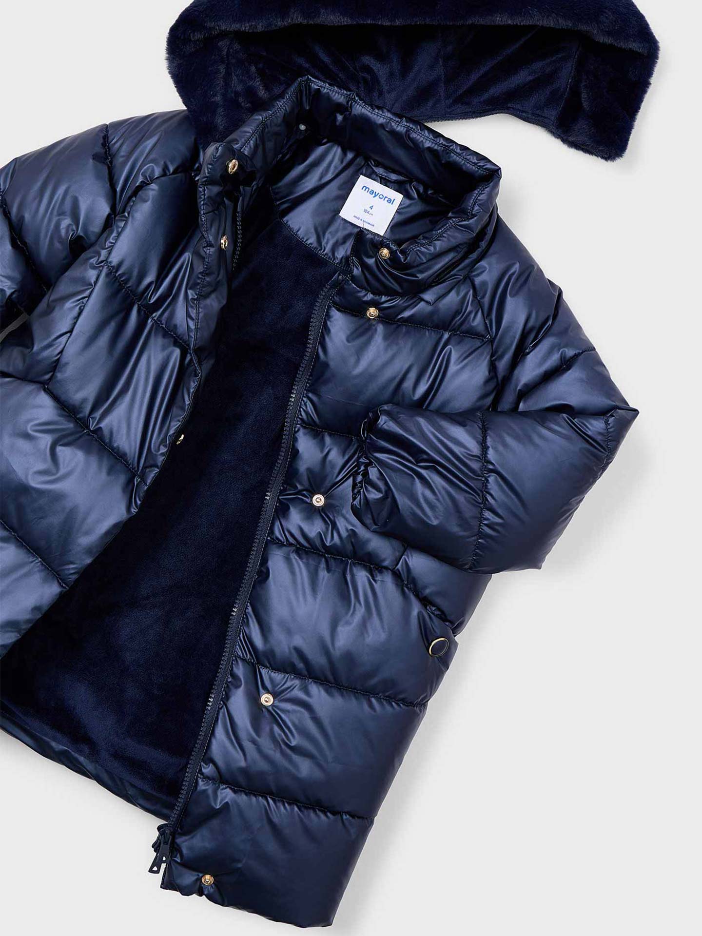 Casaco Comprido Acolchoado com Capuz