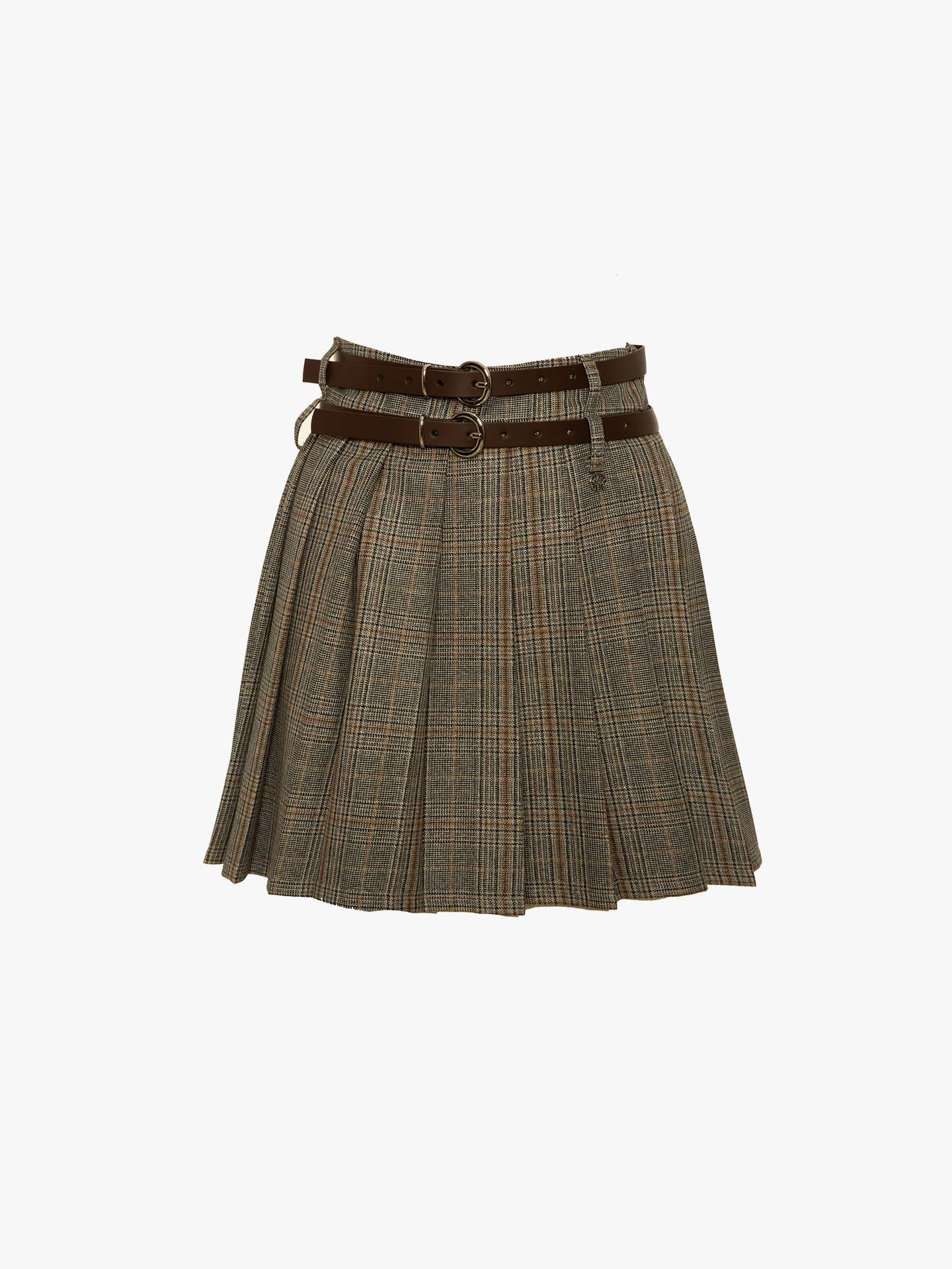 Saia Curta com Pregas e Cinto