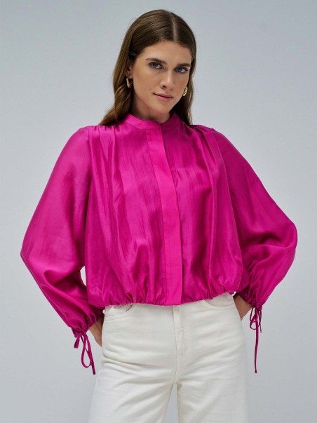 Blusa com Mangas Abalonadas